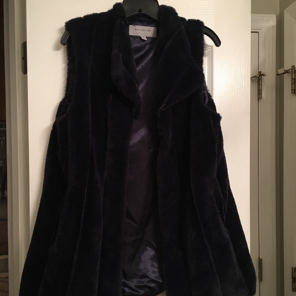 Marc New York Andrew Marc Faux Fur Vest W/ Pockets